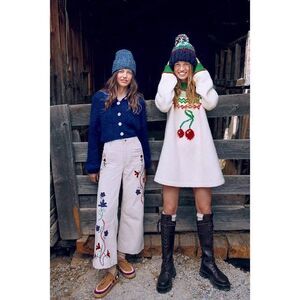 NWT FREE PEOPLE Sz XS CHERRY HEART SWEATER DRESS